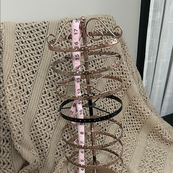 Rotating Rose Gold and Black Jewelry Organizer - Picture 4 of 5